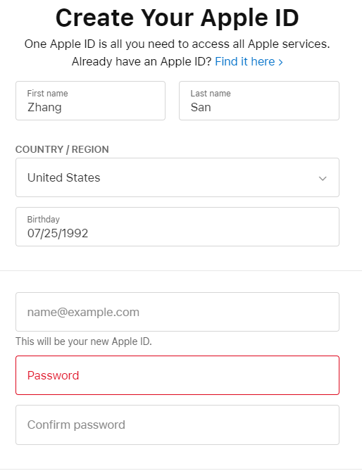 US Apple ID