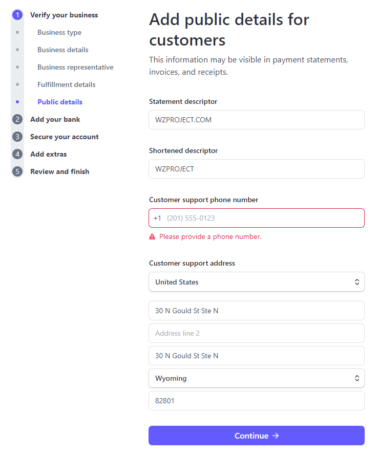 Stripe registration and activation - How to activate Stripe with US company registration